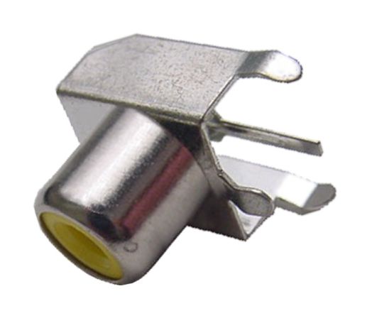 RCA Tulp connector 2-polig female PCB geel 02
